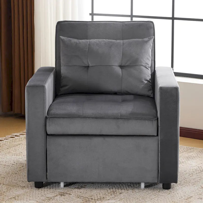 Fauteuil convertible lit avec dossier réglable et oreiller intégré