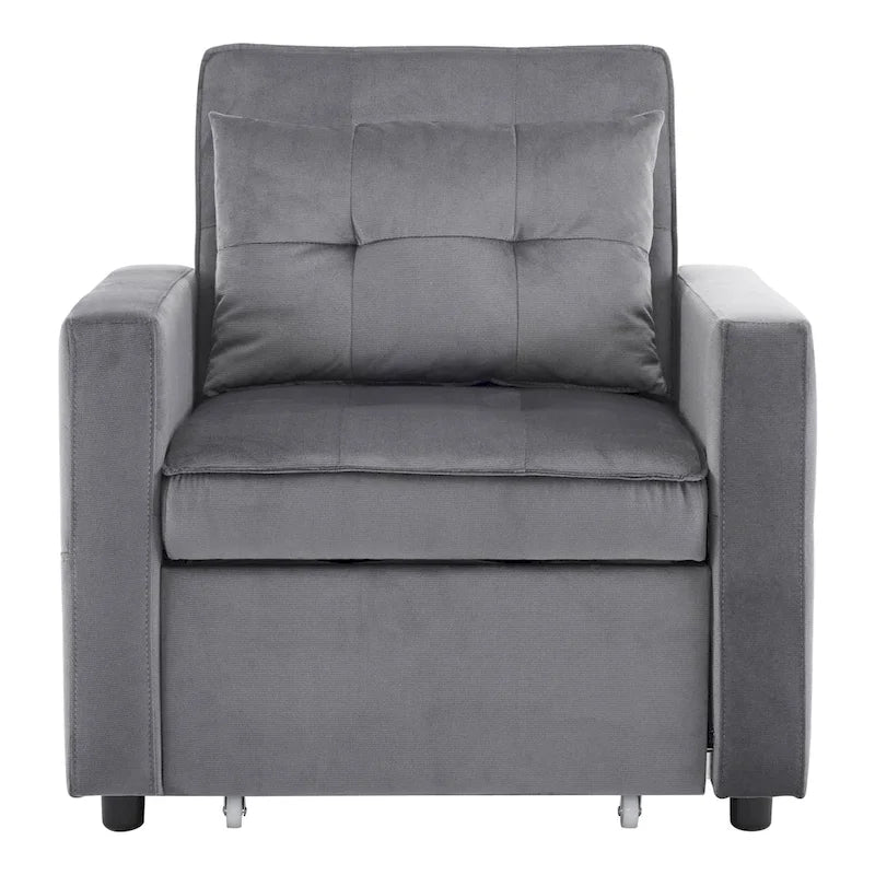 Fauteuil convertible lit avec dossier réglable et oreiller intégré