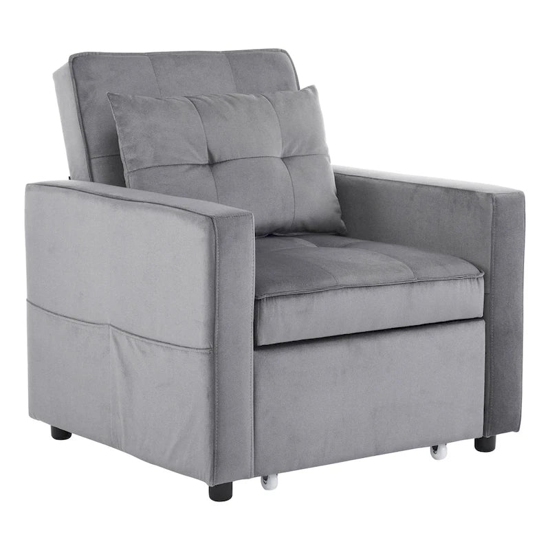 Fauteuil convertible lit avec dossier réglable et oreiller intégré