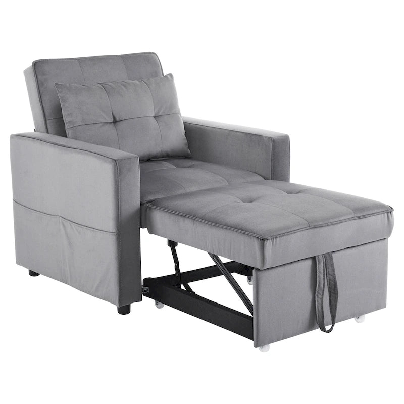 Fauteuil convertible lit avec dossier réglable et oreiller intégré