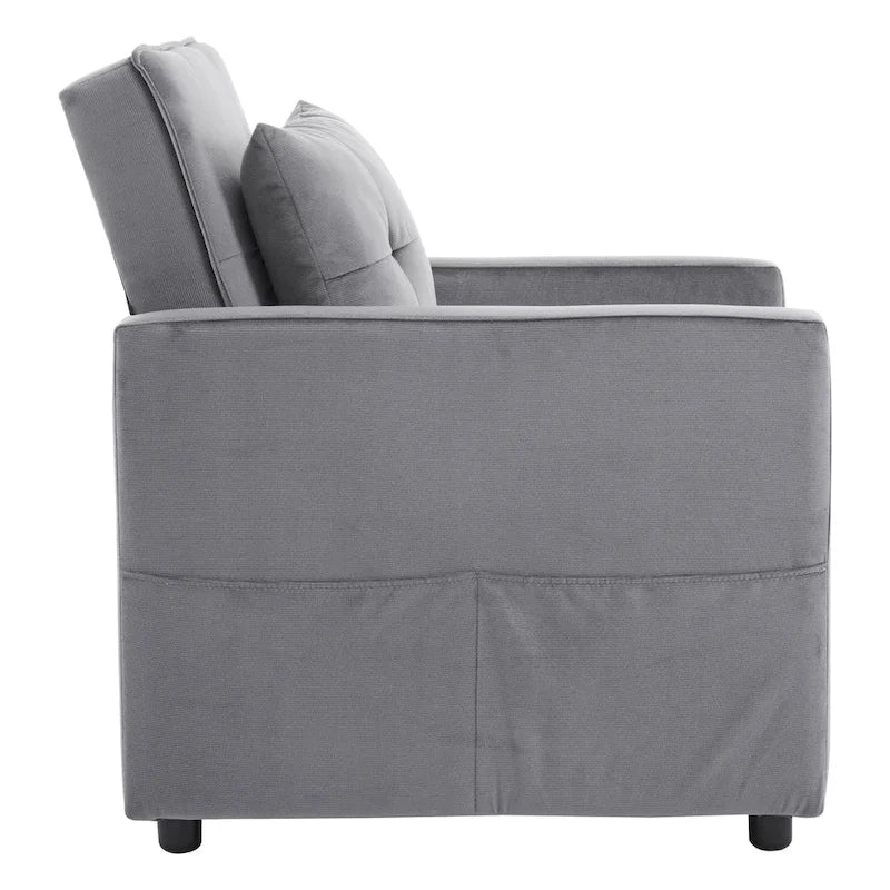 Fauteuil convertible lit avec dossier réglable et oreiller intégré