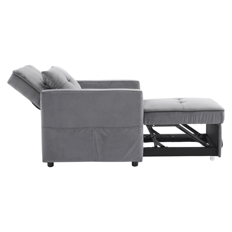 Fauteuil convertible lit avec dossier réglable et oreiller intégré