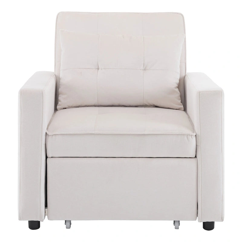 Fauteuil convertible lit avec dossier réglable et oreiller intégré