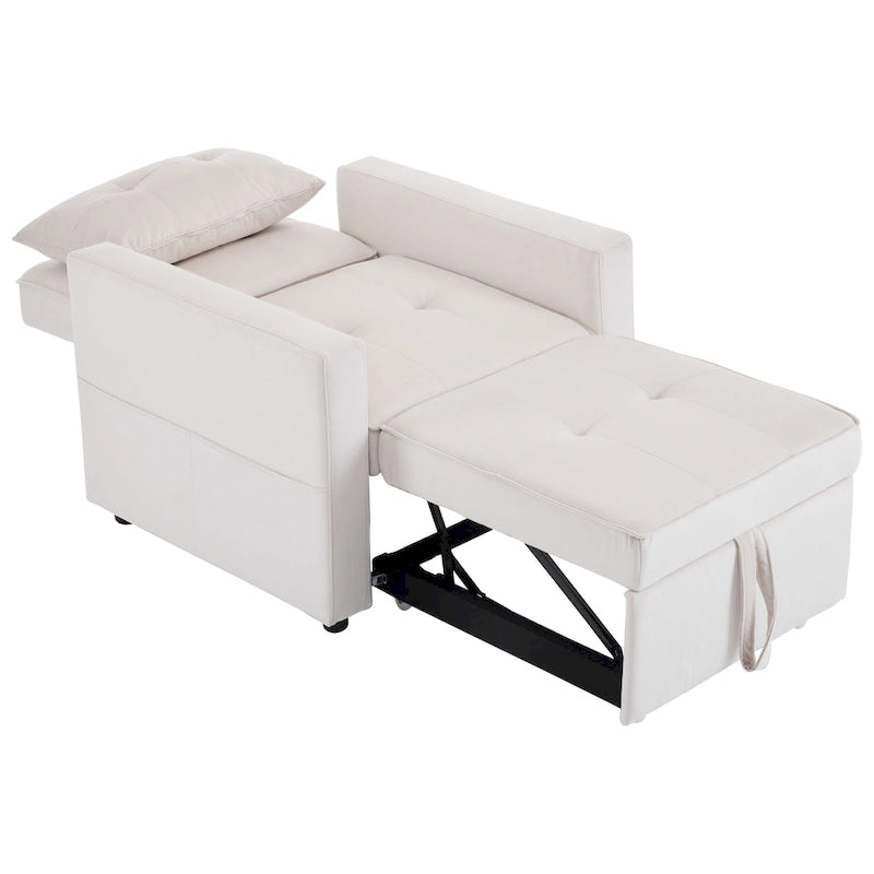 Fauteuil convertible lit avec dossier réglable et oreiller intégré