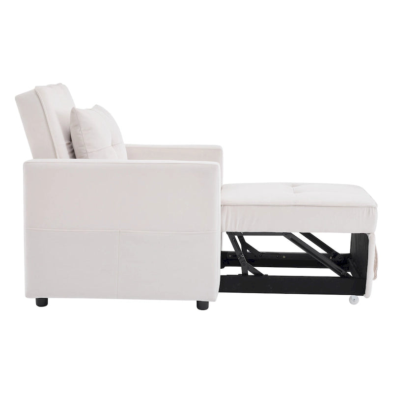 Fauteuil convertible lit avec dossier réglable et oreiller intégré