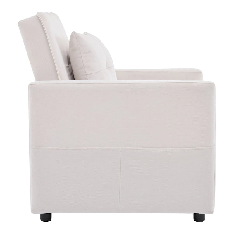 Fauteuil convertible lit avec dossier réglable et oreiller intégré
