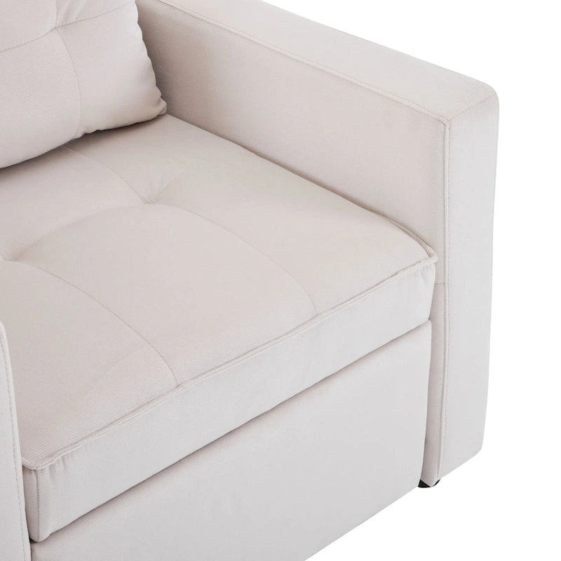 Fauteuil convertible lit avec dossier réglable et oreiller intégré