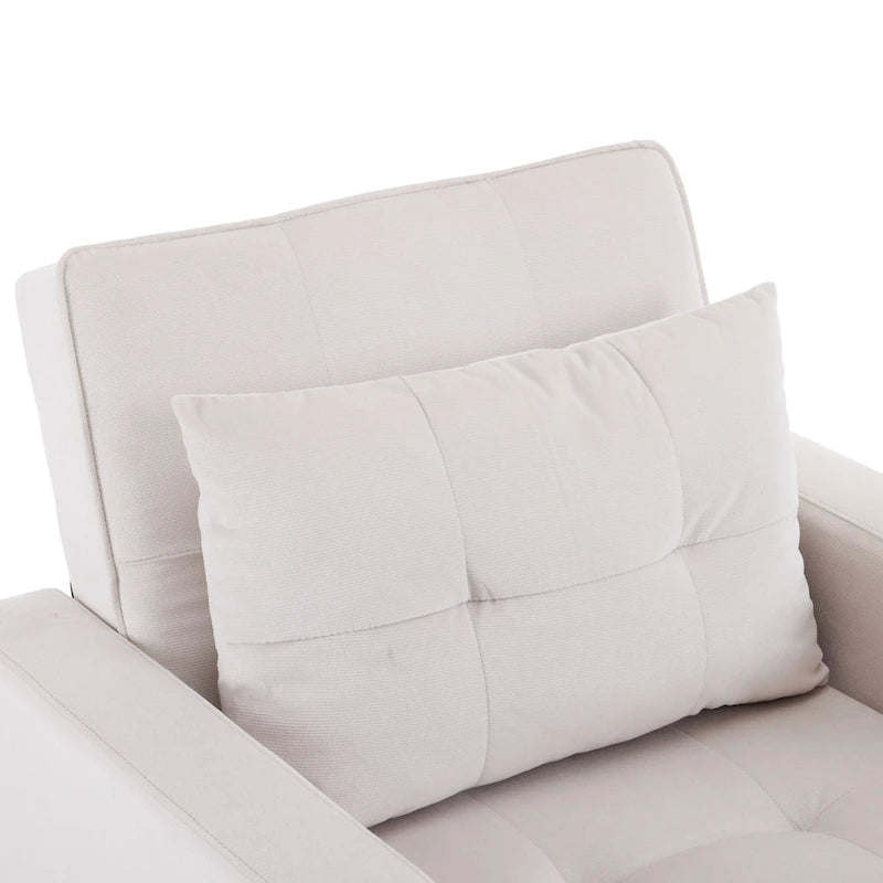 Fauteuil convertible lit avec dossier réglable et oreiller intégré