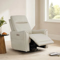 Fauteuil inclinable en cuir véritable pivotant avec fonction de glisse pour chambre d'enfant
