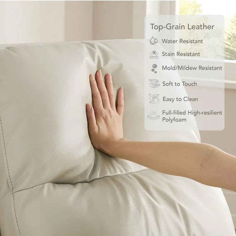 Fauteuil inclinable en cuir véritable pivotant avec fonction de glisse pour chambre d'enfant