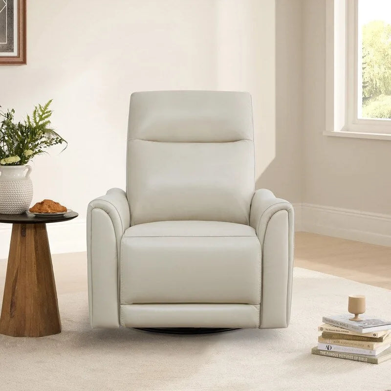 Fauteuil inclinable en cuir véritable pivotant avec fonction de glisse pour chambre d'enfant