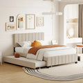Lit en velours Queen Size avec 2 tiroirs et un lit gigogne Twin XL