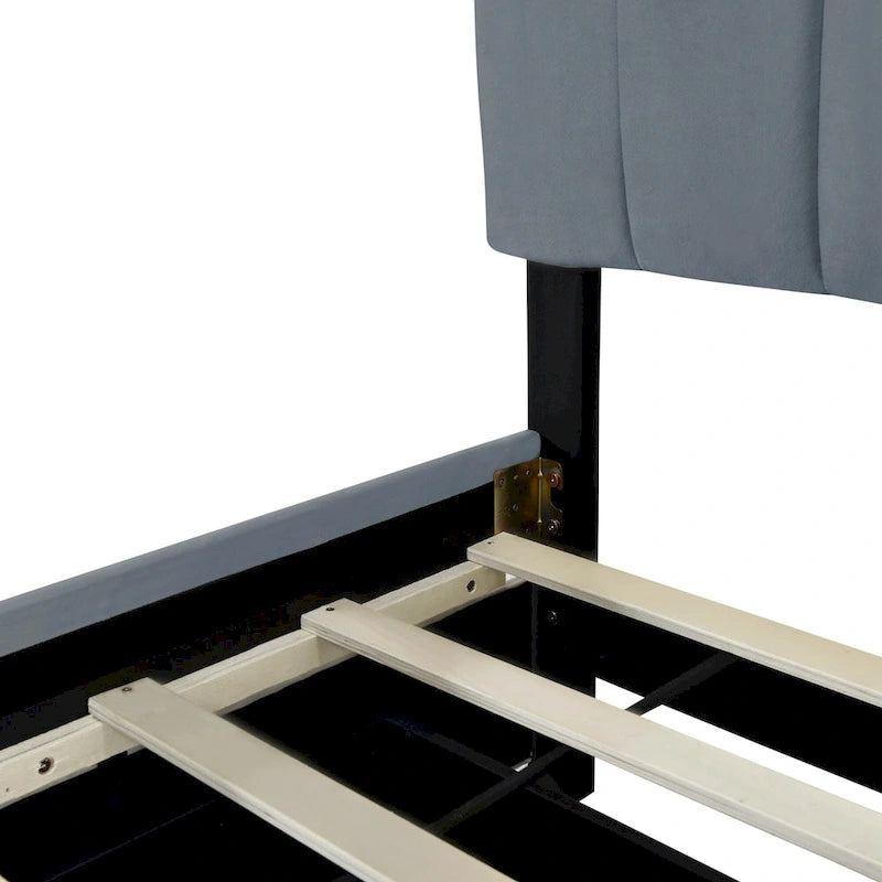 Lit en velours Queen Size avec 2 tiroirs et un lit gigogne Twin XL