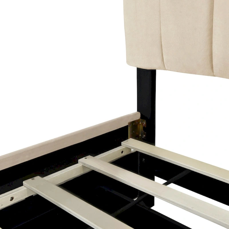 Lit en velours Queen Size avec 2 tiroirs et un lit gigogne Twin XL