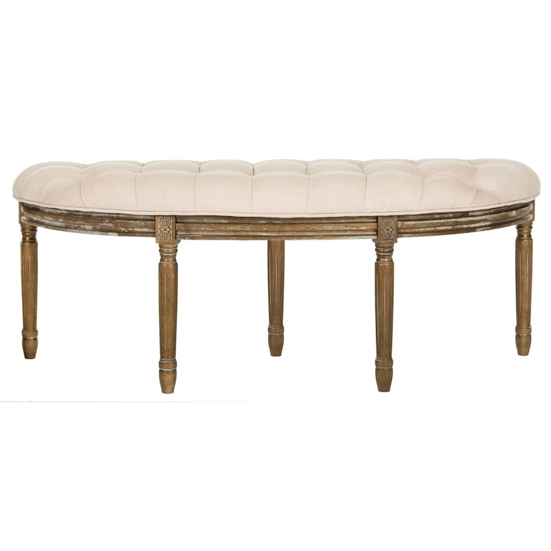 Banc rustique semi-circulaire - 50 L x 19,3 P x 19,3 H - 50Lx19Px19H