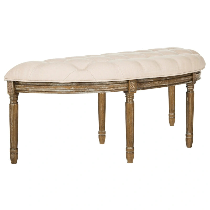 Banc rustique semi-circulaire - 50 L x 19,3 P x 19,3 H - 50Lx19Px19H