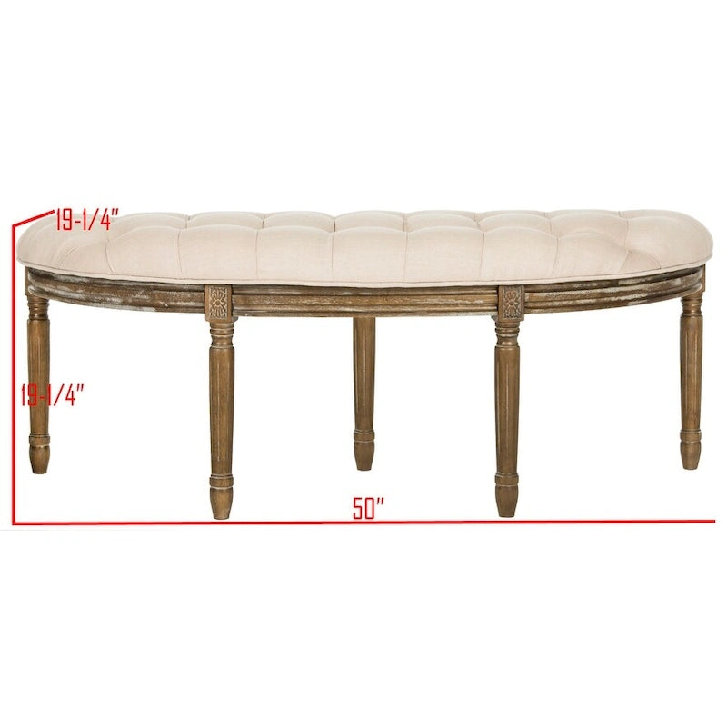 Banc rustique semi-circulaire - 50 L x 19,3 P x 19,3 H - 50Lx19Px19H