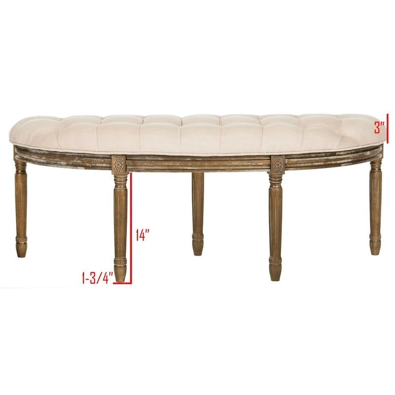 Banc rustique semi-circulaire - 50 L x 19,3 P x 19,3 H - 50Lx19Px19H