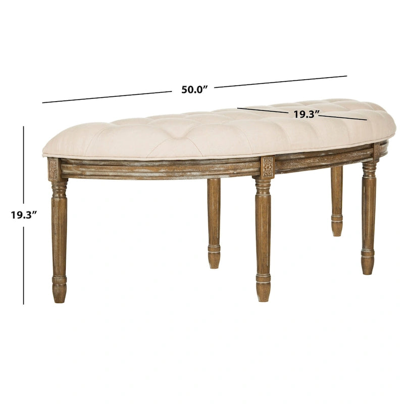 Banc rustique semi-circulaire - 50 L x 19,3 P x 19,3 H - 50Lx19Px19H