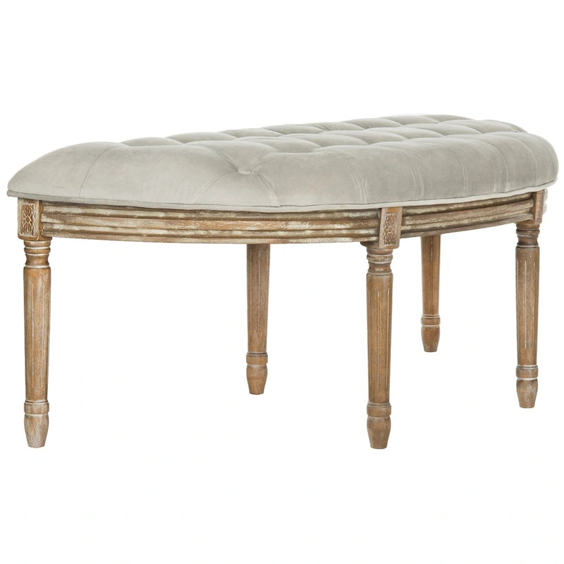 Banc rustique semi-circulaire - 50 L x 19,3 P x 19,3 H - 50Lx19Px19H