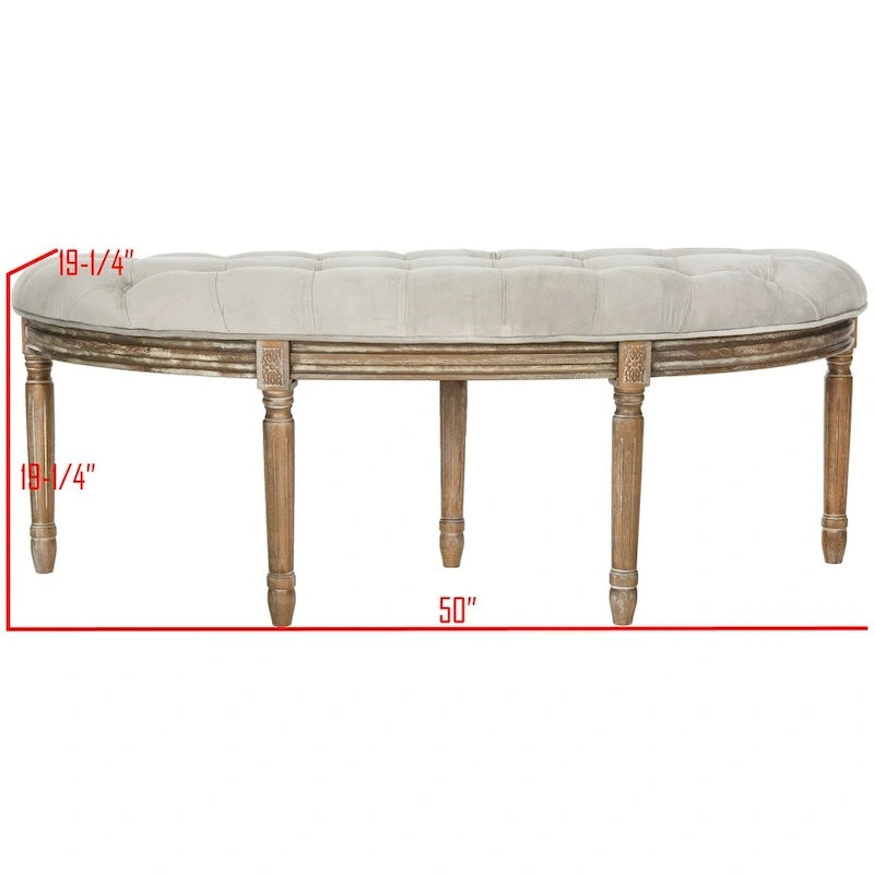 Banc rustique semi-circulaire - 50 L x 19,3 P x 19,3 H - 50Lx19Px19H
