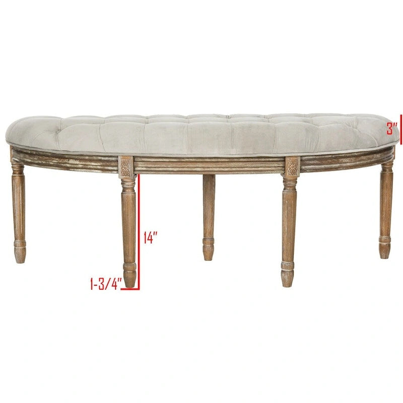 Banc rustique semi-circulaire - 50 L x 19,3 P x 19,3 H - 50Lx19Px19H