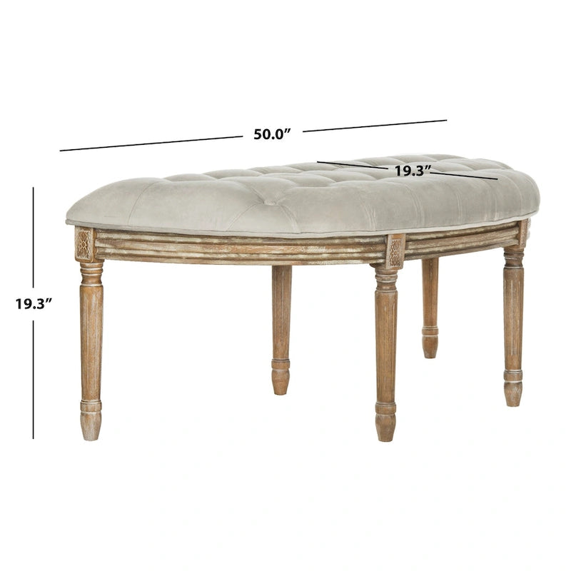 Banc rustique semi-circulaire - 50 L x 19,3 P x 19,3 H - 50Lx19Px19H