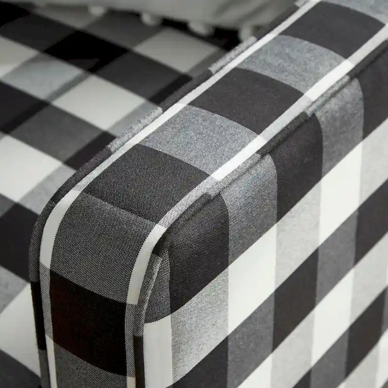 Fauteuil d'appoint à carreaux buffle noirs et blancs