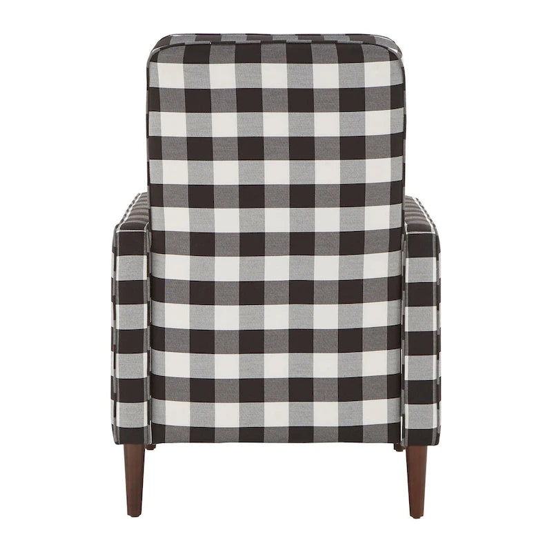 Fauteuil d'appoint à carreaux buffle noirs et blancs