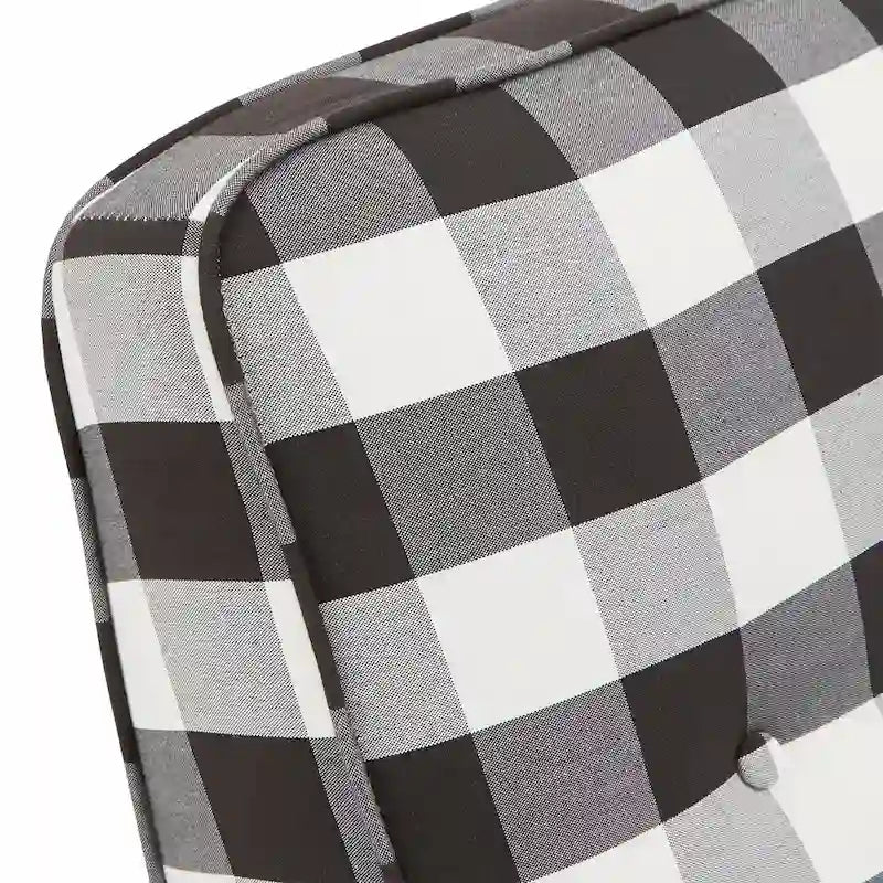 Fauteuil d'appoint à carreaux buffle noirs et blancs