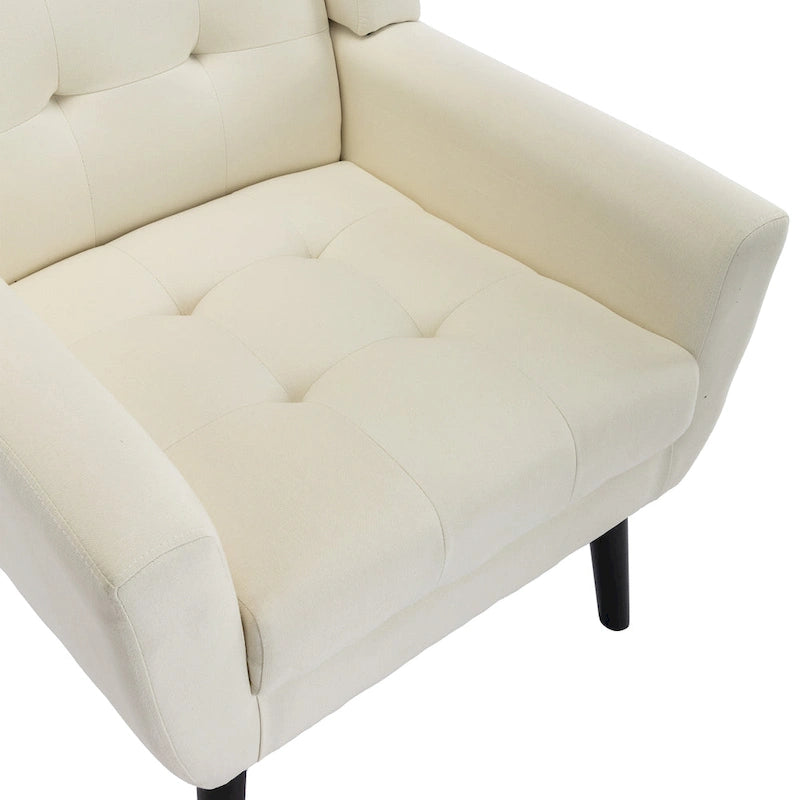Fauteuil d'appoint ergonomique moderne avec pieds noirs pour l'intérieur