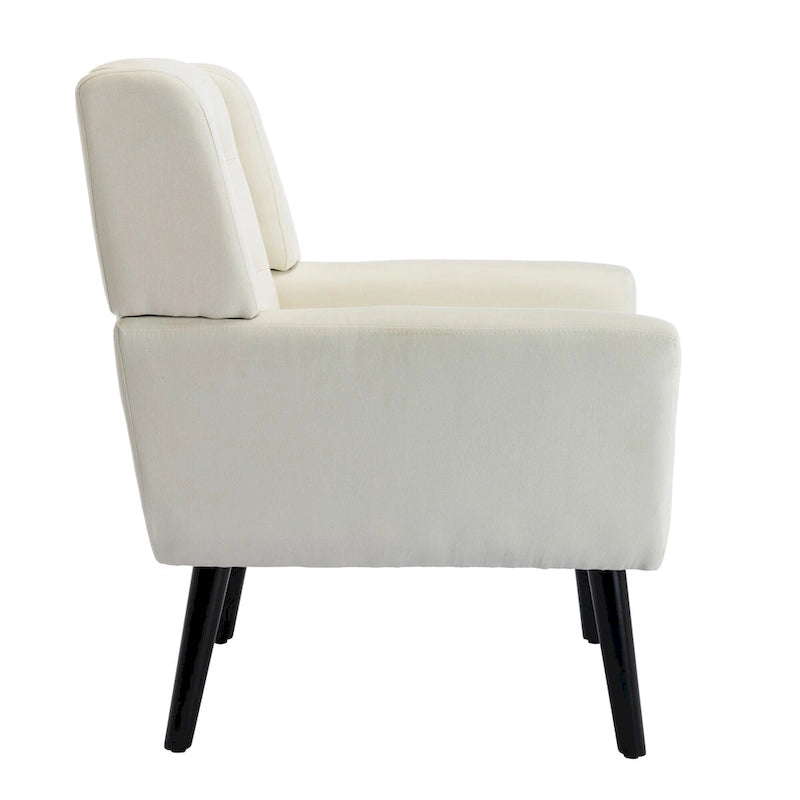 Fauteuil d'appoint ergonomique moderne avec pieds noirs pour l'intérieur
