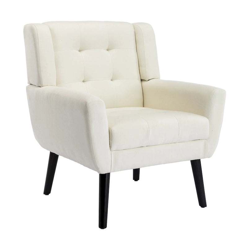 Fauteuil d'appoint ergonomique moderne avec pieds noirs pour l'intérieur