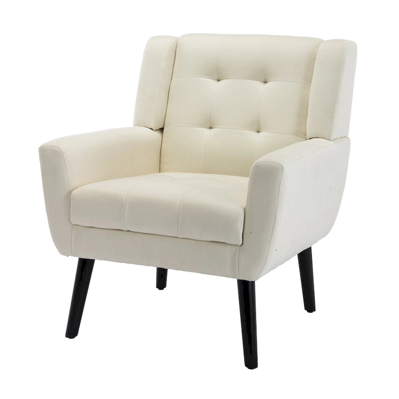 Fauteuil d'appoint ergonomique moderne avec pieds noirs pour l'intérieur