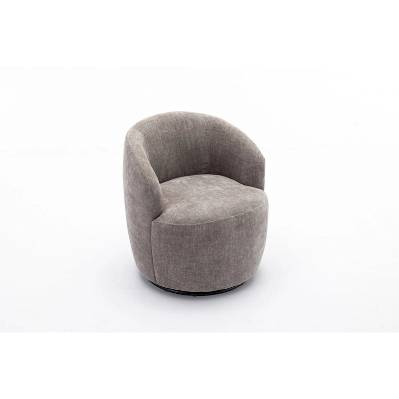 Fauteuil d'appoint pivotant en tissu chenille - 25,60 x 25,60 x 27,56 po