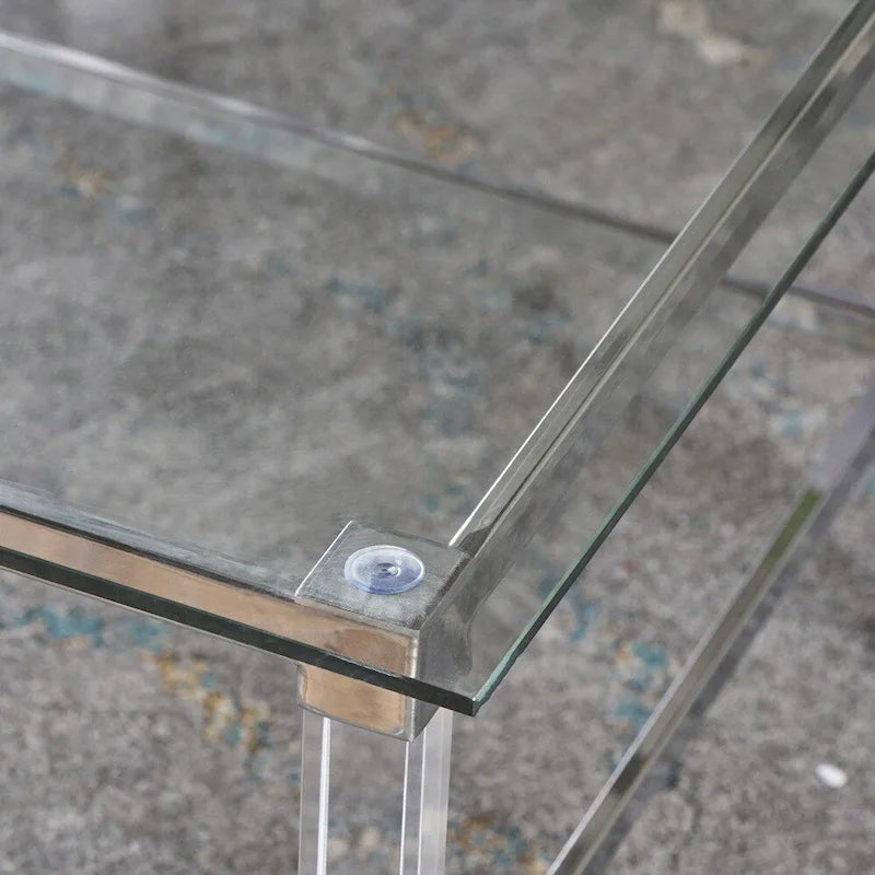 Table basse rectangulaire moderne en verre 26L x 48W x 18H