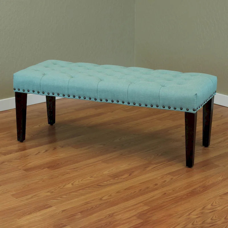 Banc de transition capitonné en lin de 124 cm