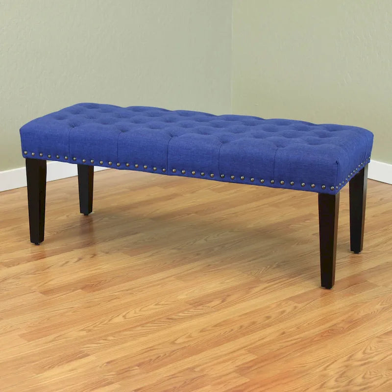 Banc de transition capitonné en lin de 124 cm