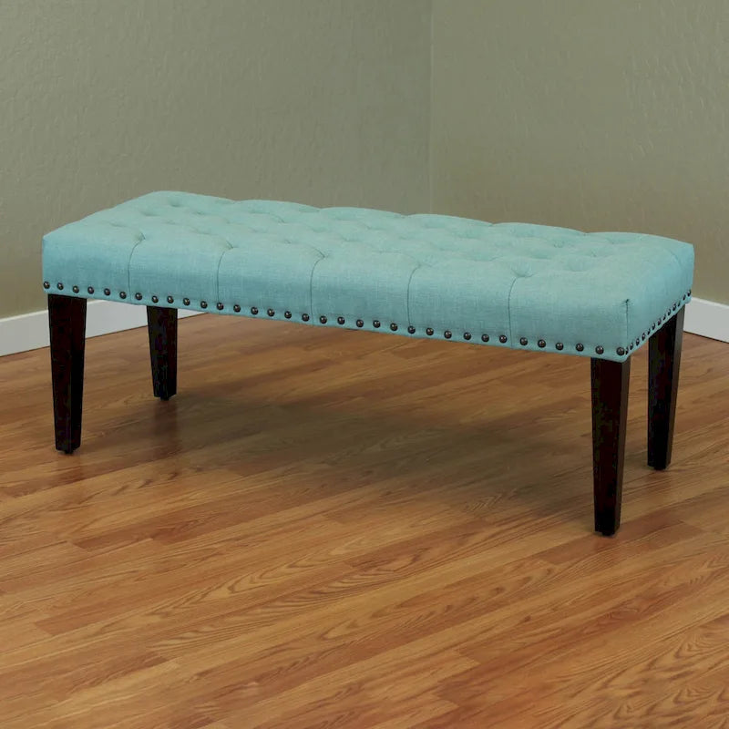 Banc de transition capitonné en lin de 124 cm