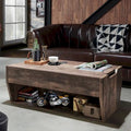 Table basse de rangement chêne rustique à plateau relevable 42 po