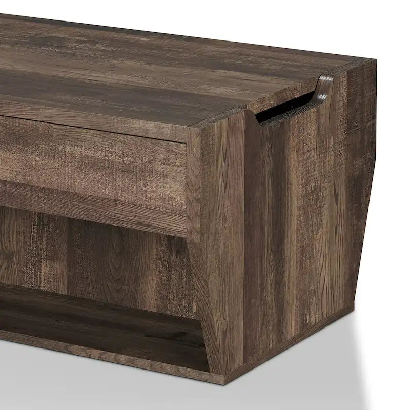 Table basse de rangement chêne rustique à plateau relevable 42 po