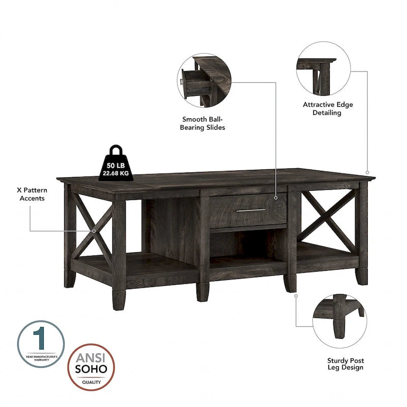 Table basse avec ensemble de 2 tables d'appoint