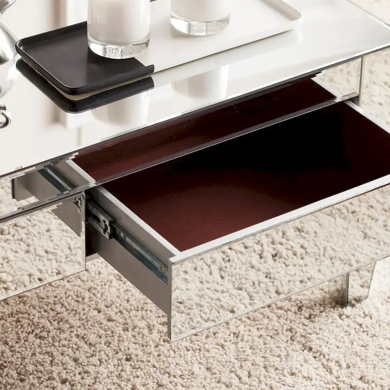 Table basse rectangulaire miroir contemporaine