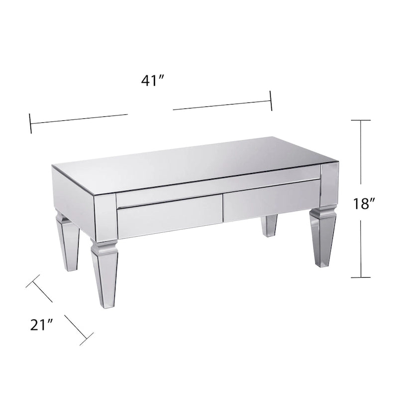 Table basse rectangulaire miroir contemporaine