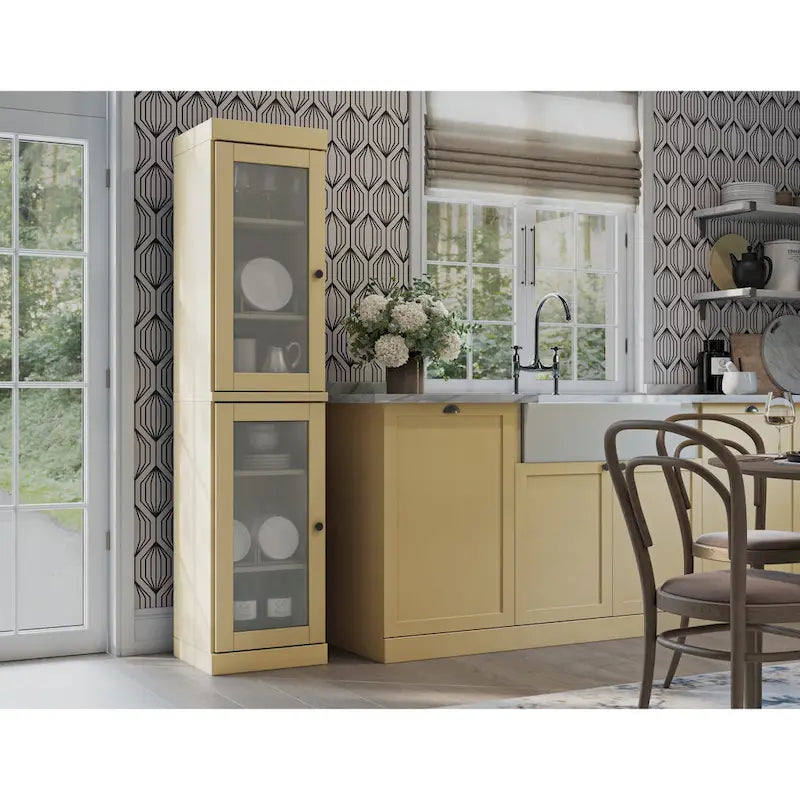 Armoire de cuisine à portes 100 % bois massif 16,5 po de