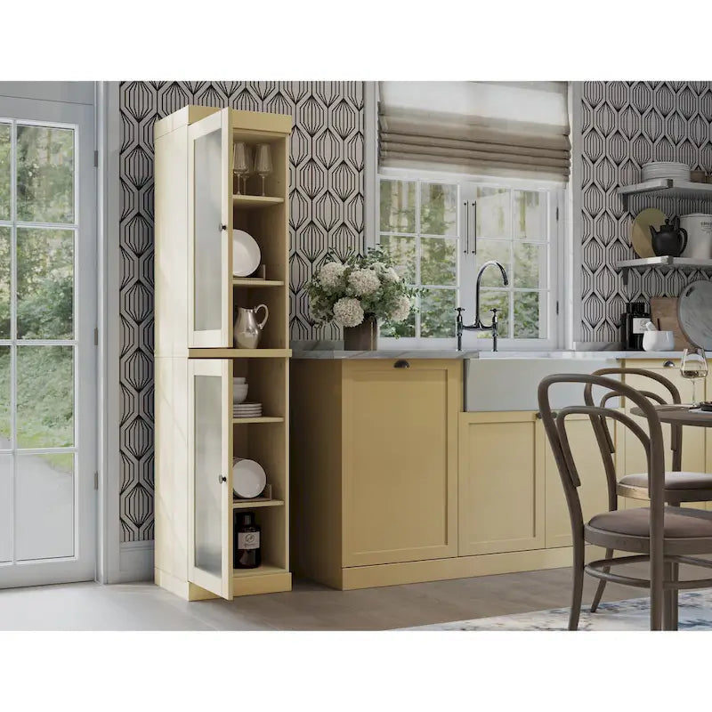 Armoire de cuisine à portes 100 % bois massif 16,5 po de