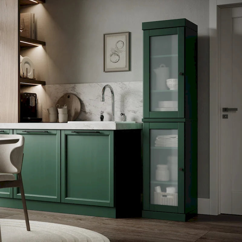 Armoire de cuisine à portes 100 % bois massif 16,5 po de