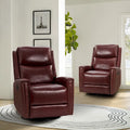 Fauteuil inclinable, pivotant et basculant moderne en cuir véritable, avec accoudoirs hauts, bordé de clous décoratifs, 77 x 79 cm, lot de 2
