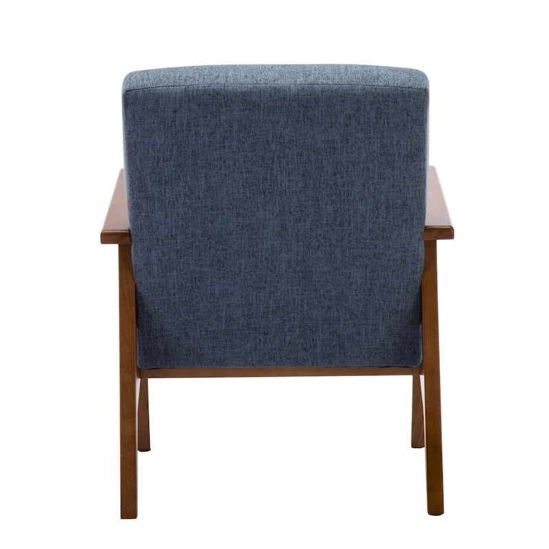 Fauteuil d'appoint en tissu avec piètement en hêtre