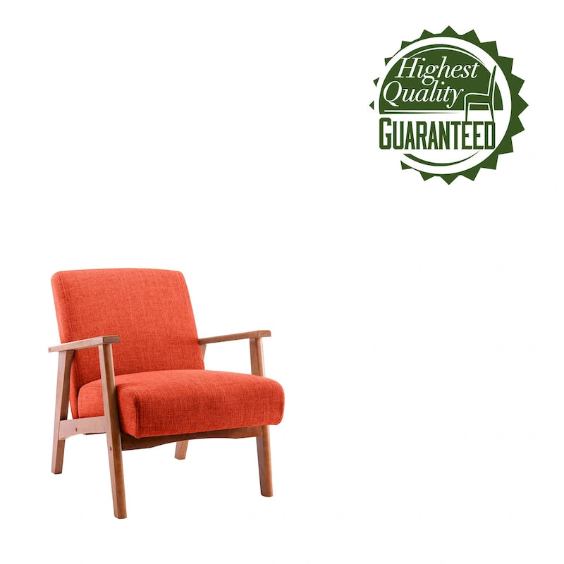 Fauteuil d'appoint en tissu avec piètement en hêtre